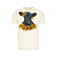 Vintage Arctic black angus calf with sunflowers Vintage Tee - RanaPortraitStore