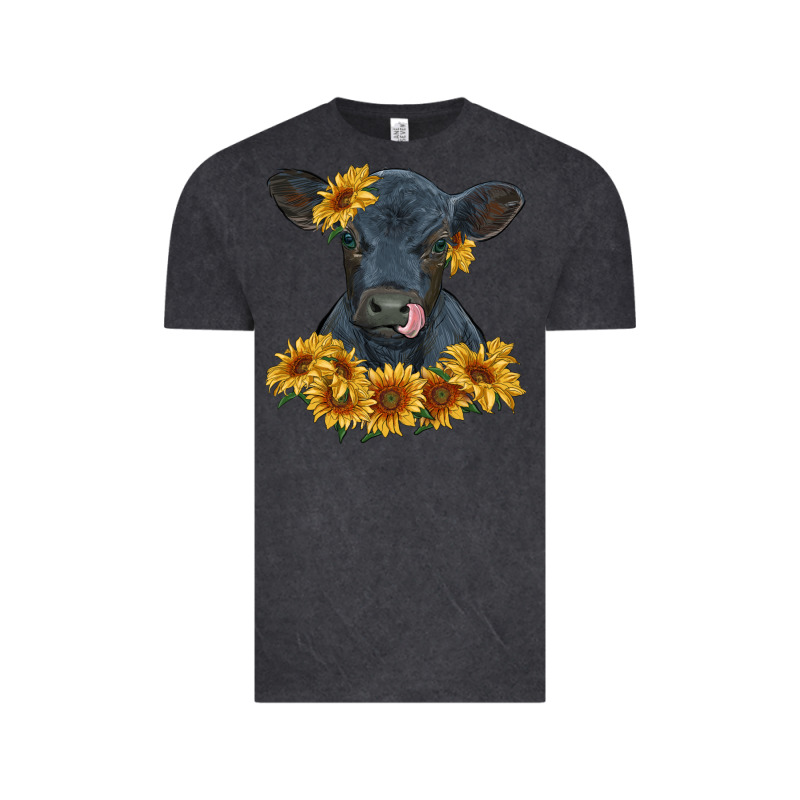 Black Angus Calf With Sunflowers Vintage Tee by RanaPortraitStore | Teevron