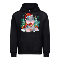 Cute Christmas Hippopotamus Urban Hoodie | Teevron