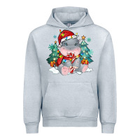 Heather Grey cute christmas hippopotamus Urban Hoodie - MaliasSmallBusiness