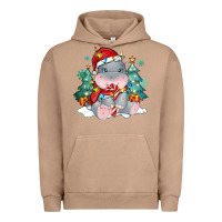 Pigment Burro cute christmas hippopotamus Urban Hoodie - MaliasSmallBusiness