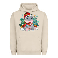 Pigment French Oak cute christmas hippopotamus Urban Hoodie - MaliasSmallBusiness