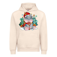 Sandshell cute christmas hippopotamus Urban Hoodie - MaliasSmallBusiness