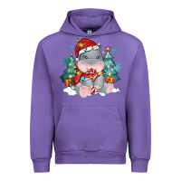 Tulip cute christmas hippopotamus Urban Hoodie - MaliasSmallBusiness