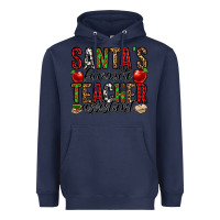 Navy santa's favorite teacher assistant Heavyweight Hoodie - Jasminsmagicworld