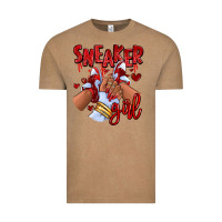Vintage Coffee red sneaker girl afro woman Vintage Tee - RanaPortraitStore