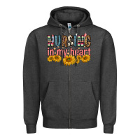 Charcoal Heather nursing in my heart Zipper Hoodie - FaDigitalArtStudio