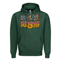 Sports Green nursing in my heart Zipper Hoodie - FaDigitalArtStudio