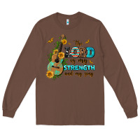 Chestnut the lord is my strength and my song guitar with su Long Sleeve Tee - AdoDesignShop