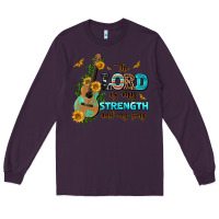 Plum the lord is my strength and my song guitar with su Long Sleeve Tee - AdoDesignShop