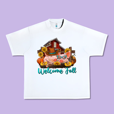 Welcome Fall Pigs Urban Heavy Tee Designed By Ranaportraitstore