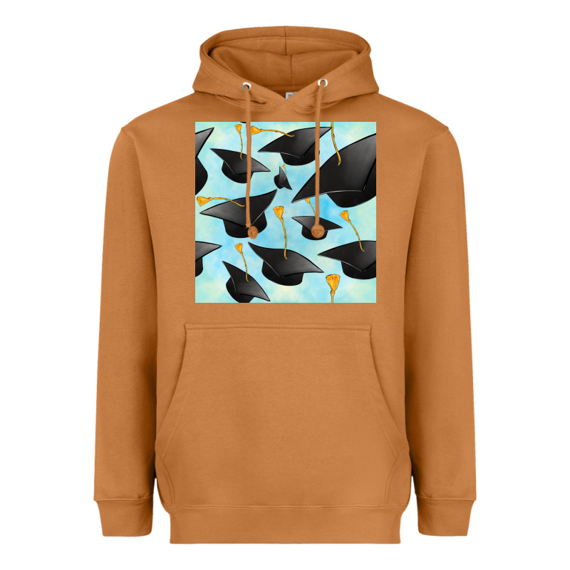Graduation Cap Seamless Pattern Heavyweight Hoodie by BundleAndBundleShop | Teevron
