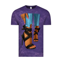 Cloud Purple black heels black fashion girl Vintage Tee - RanaPortraitStore