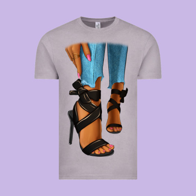 Vintage Tee black heels black fashion girl