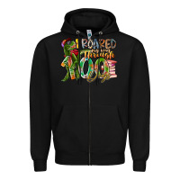 Black i roared my way through 100 days Zipper Hoodie - RacoonDesign