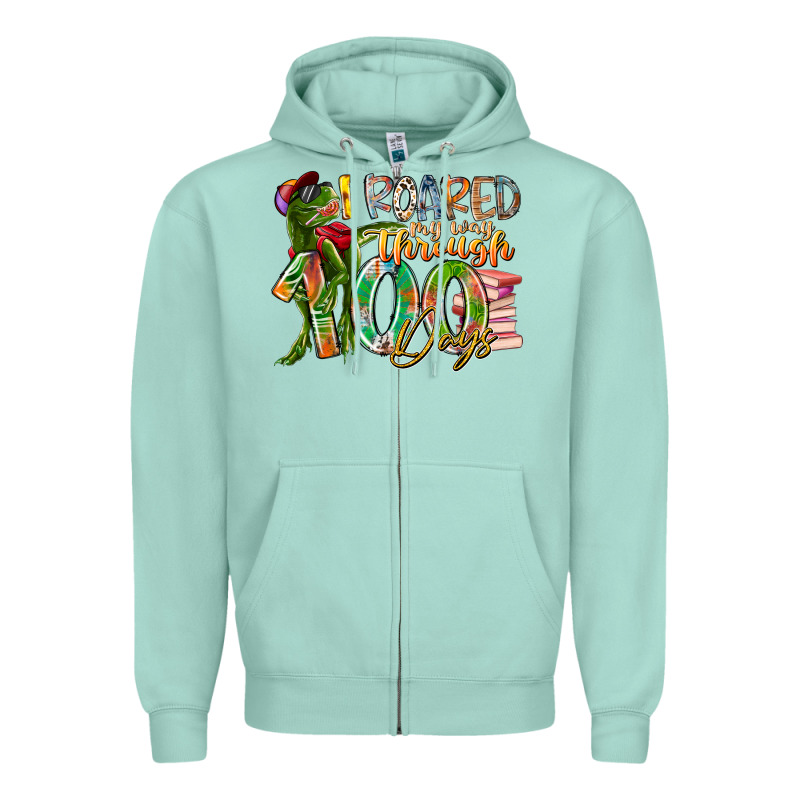 I Roared My Way Through 100 Days Zipper Hoodie by RacoonDesign | Teevron
