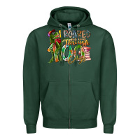 Sports Green i roared my way through 100 days Zipper Hoodie - RacoonDesign