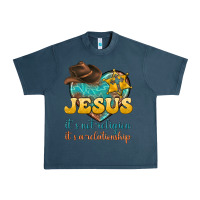 Midnight Navy jesus it s not religion it s a relationship Urban Heavy Tee - texasbilliewilder