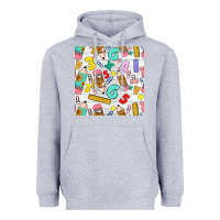 Heather Grey back to school seamless pattern Heavyweight Hoodie - BundleAndBundleShop