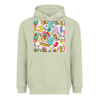 Matcha back to school seamless pattern Heavyweight Hoodie - BundleAndBundleShop