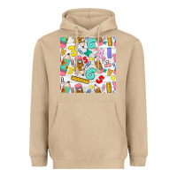 Mushroom back to school seamless pattern Heavyweight Hoodie - BundleAndBundleShop