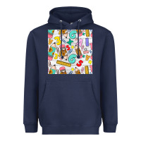 Navy back to school seamless pattern Heavyweight Hoodie - BundleAndBundleShop