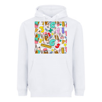 White back to school seamless pattern Heavyweight Hoodie - BundleAndBundleShop