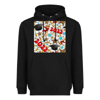 Black graduation 2022 seamless pattern Heavyweight Hoodie - BundleAndBundleShop