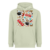 Matcha graduation 2022 seamless pattern Heavyweight Hoodie - BundleAndBundleShop