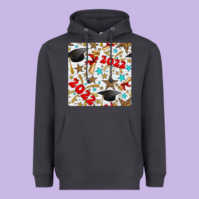 Graduation 2022 Seamless Pattern Heavyweight Hoodie Designed By Bundleandbundleshop