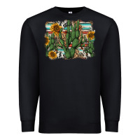 Black serape sunflowers cactus Premium Sweatshirt - AdoDesignShop