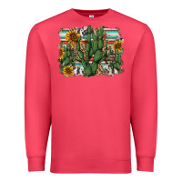 Cardinal serape sunflowers cactus Premium Sweatshirt - AdoDesignShop