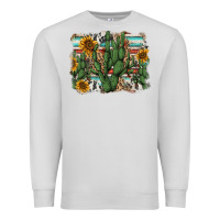 Dove Grey serape sunflowers cactus Premium Sweatshirt - AdoDesignShop