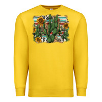 Lemon serape sunflowers cactus Premium Sweatshirt - AdoDesignShop