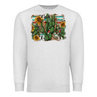 Oatmeal Heather serape sunflowers cactus Premium Sweatshirt - AdoDesignShop