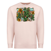 Pale Pink serape sunflowers cactus Premium Sweatshirt - AdoDesignShop