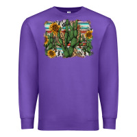 Purple serape sunflowers cactus Premium Sweatshirt - AdoDesignShop