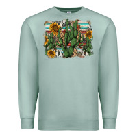 Seafoam serape sunflowers cactus Premium Sweatshirt - AdoDesignShop