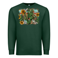 Sports Green serape sunflowers cactus Premium Sweatshirt - AdoDesignShop