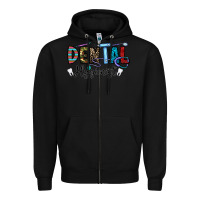 Black dental hygienist Zipper Hoodie - CowhideDigitalArt
