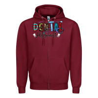 Burgundy dental hygienist Zipper Hoodie - CowhideDigitalArt