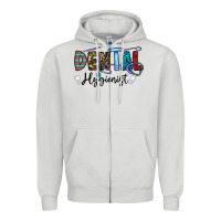 Dove Grey dental hygienist Zipper Hoodie - CowhideDigitalArt