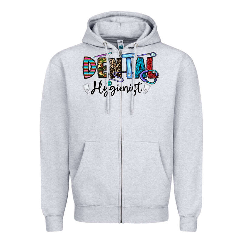Dental Hygienist Zipper Hoodie by CowhideDigitalArt | Teevron