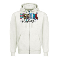 Oatmeal Heather dental hygienist Zipper Hoodie - CowhideDigitalArt