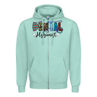 Seafoam dental hygienist Zipper Hoodie - CowhideDigitalArt