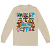 Mushroom wake up and smell the coffee Long Sleeve Tee - Zillion Design Studio