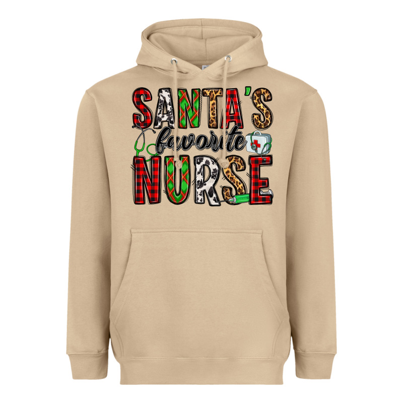 Santa's Favorite Nurse Heavyweight Hoodie by Jasminsmagicworld | Teevron