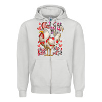 Dove Grey i see you chicken me out Zipper Hoodie - RacoonDesign