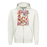 Oatmeal Heather i see you chicken me out Zipper Hoodie - RacoonDesign