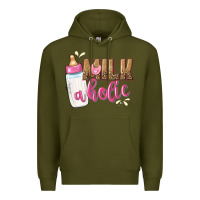 Army Green milkaholic girls Premium Hoodie - NancyCooperArtShop